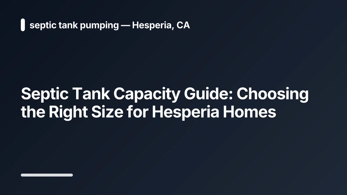 septic tank size rental