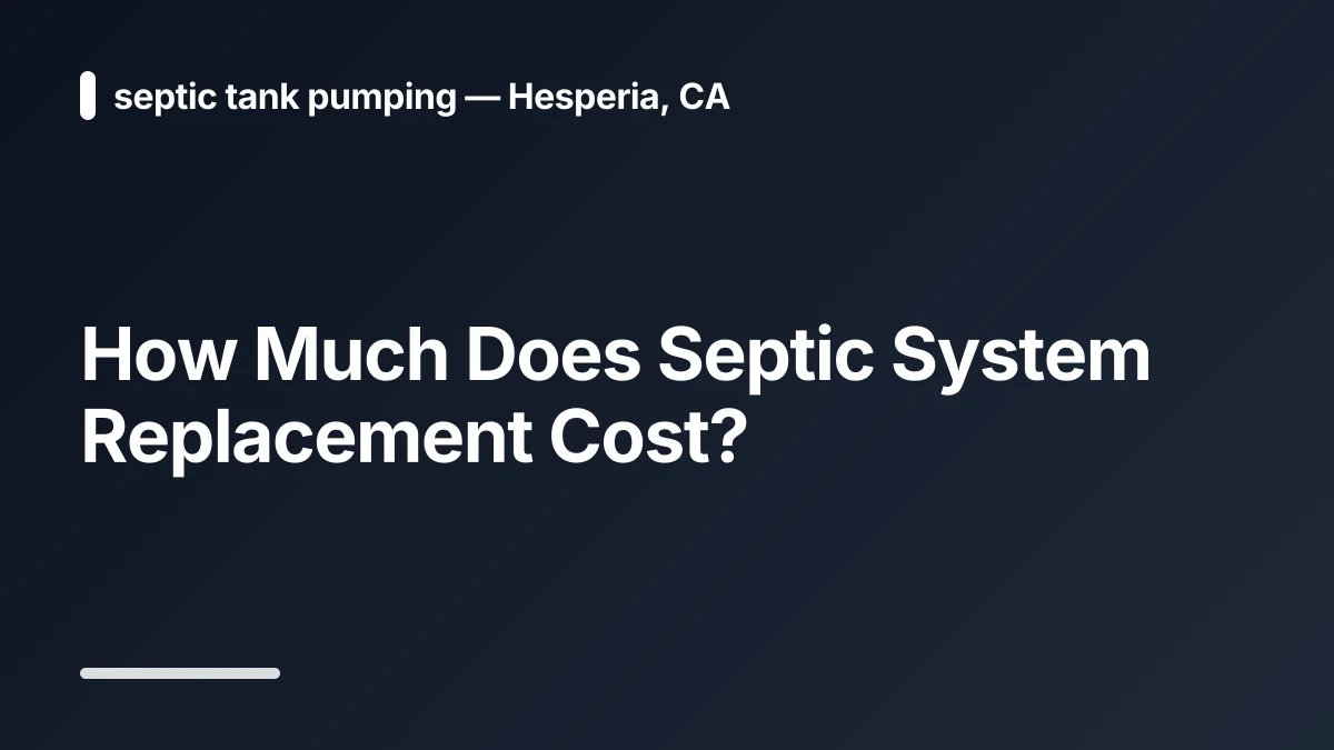septic system replacement cost