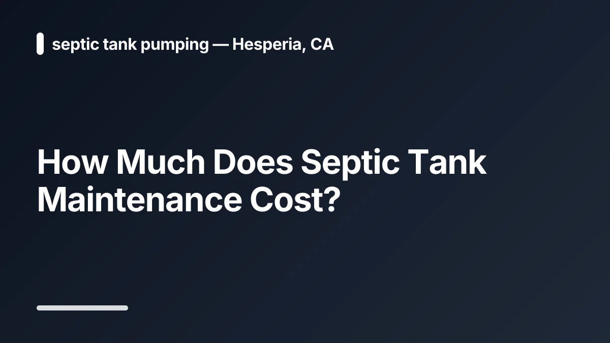 septic tank pumping cost