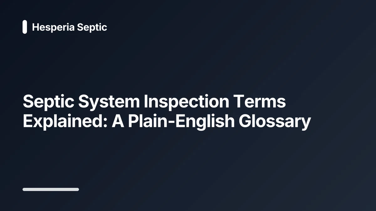 septic system inspection glossary