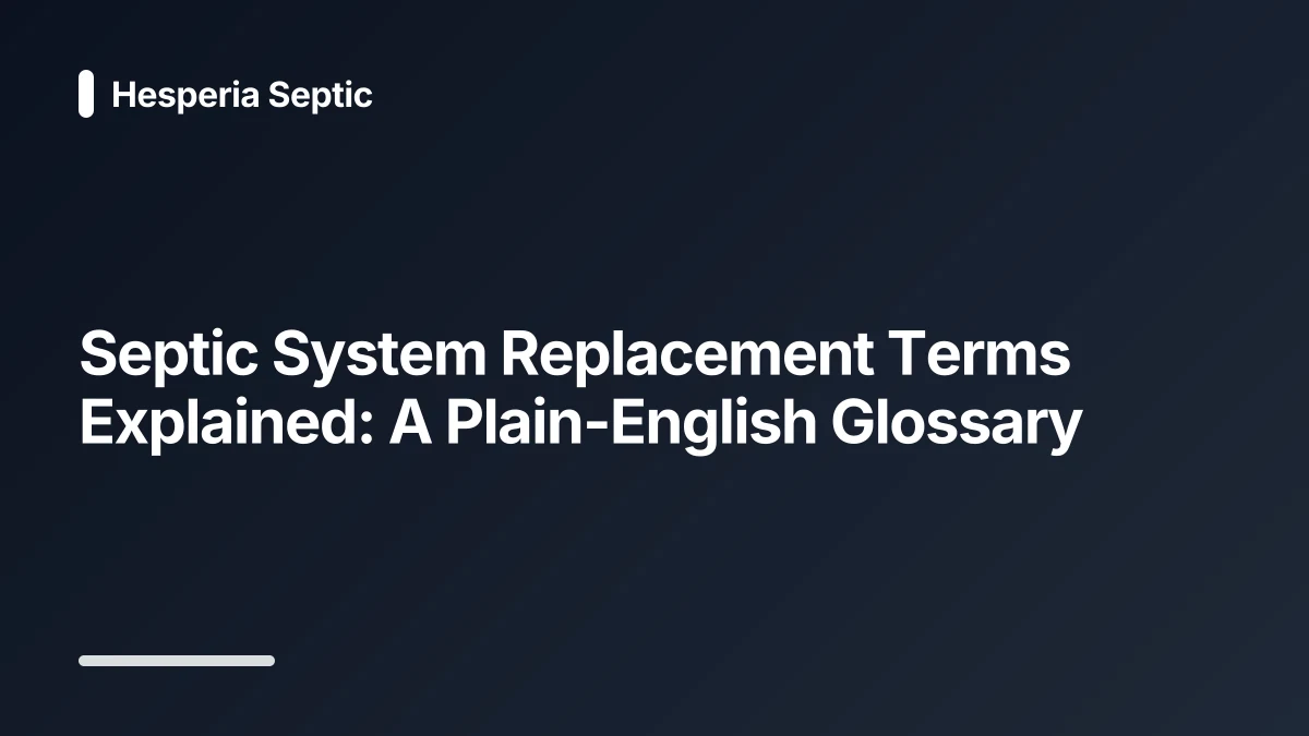 septic system replacement glossary