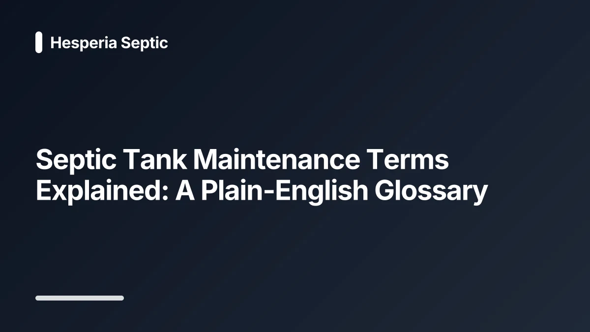 septic tank maintenance glossary