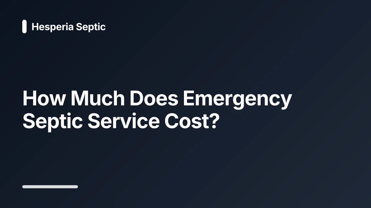 emergency septic service cost