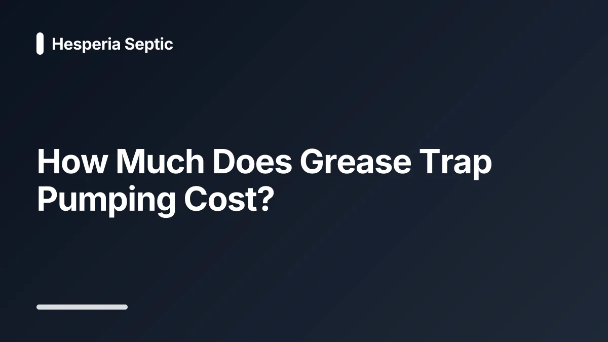 grease trap installation cost