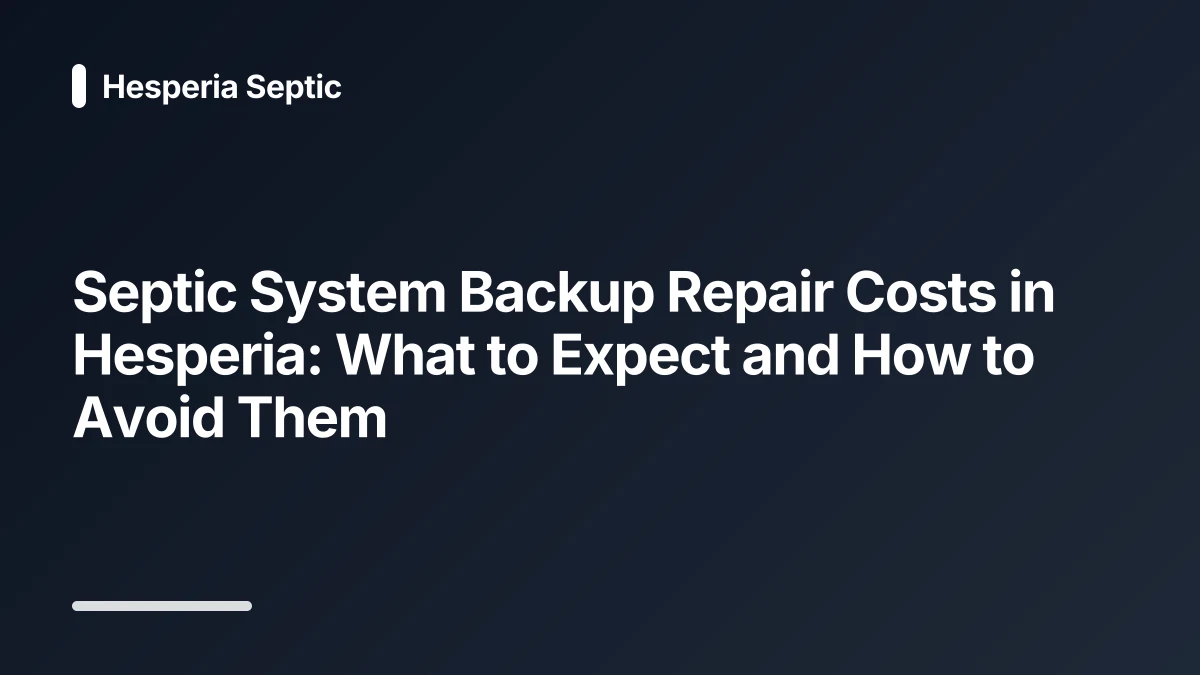 septic backup repair cost