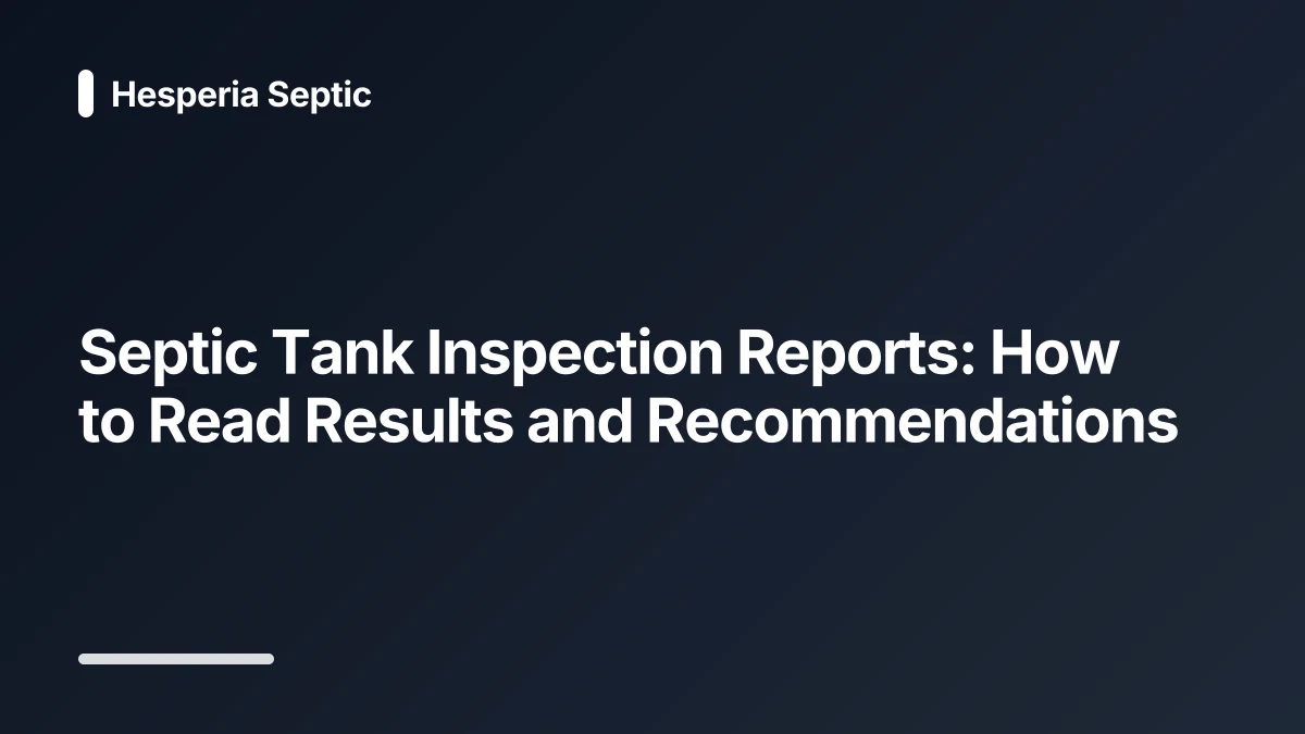 reading septic inspection report